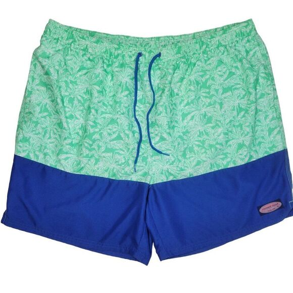 Vineyard Vines Chappy Swim Trunks Mens Size XXL 2XL Mesh Brief Palm Tropical GUC - Picture 1 of 15